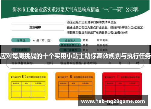 应对每周挑战的十个实用小贴士助你高效规划与执行任务